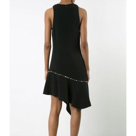 Jonathan Simkhai Dress Pearl Studded Asymmetrical Black Sz 0 Wedding Guest - Picture 4 of 11